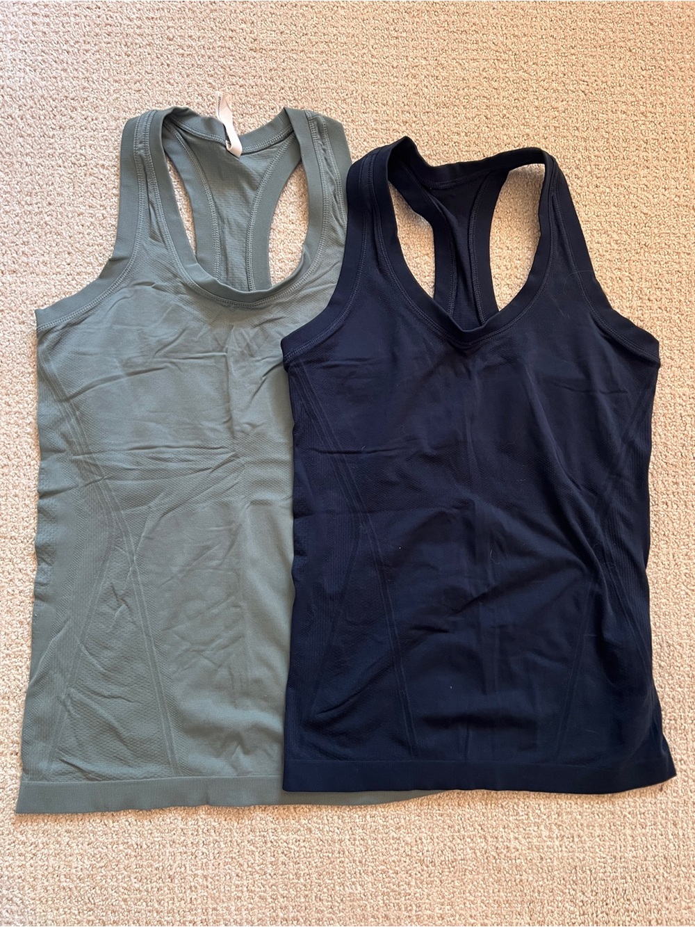 Athleta Seamless Racerback Tank Tops-set of 2